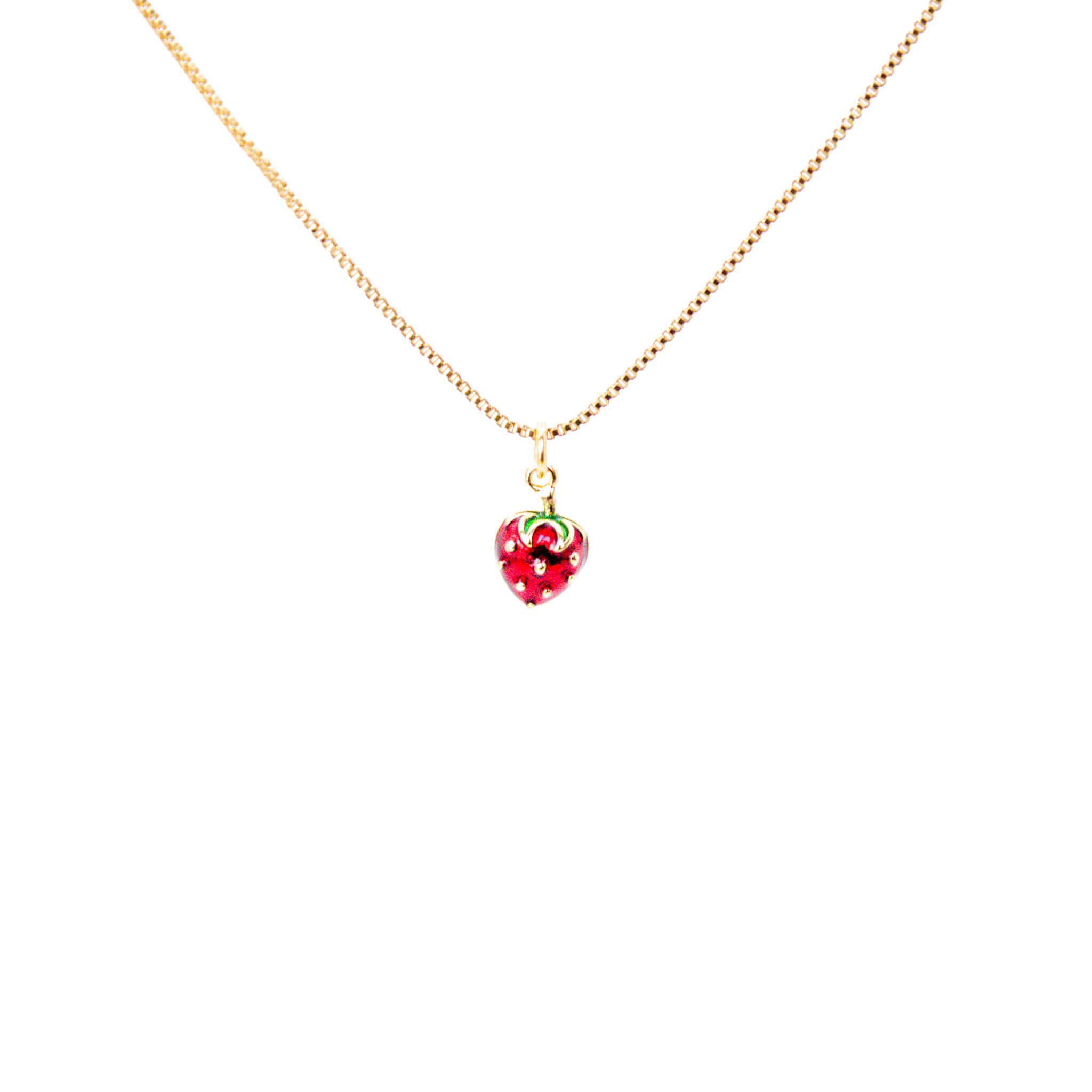 Collar Baño de Oro Frutilla